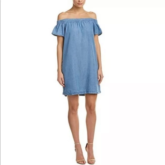 Kut From The Kloth Denim Tencel Off The Shoulder Dress - Picture 1 of 8